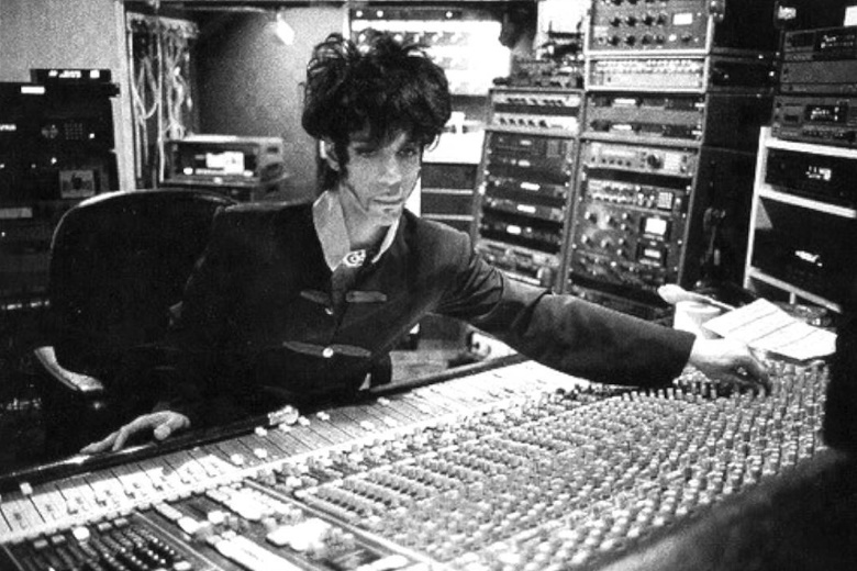 Prince in the studio in the Come, The Gold Experience & Chaos and Disorder era.